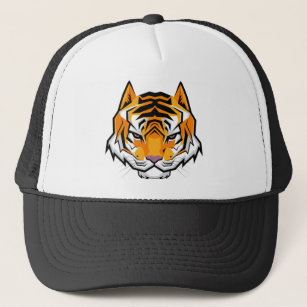 Modern Angry Tiger Head Trucker Hat