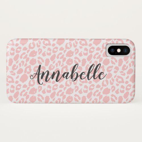 Modern animal leopard print personalized iPhone x case