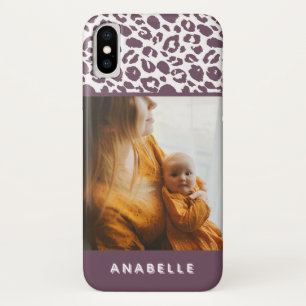 Modern animal leopard print photograph iPhone x case