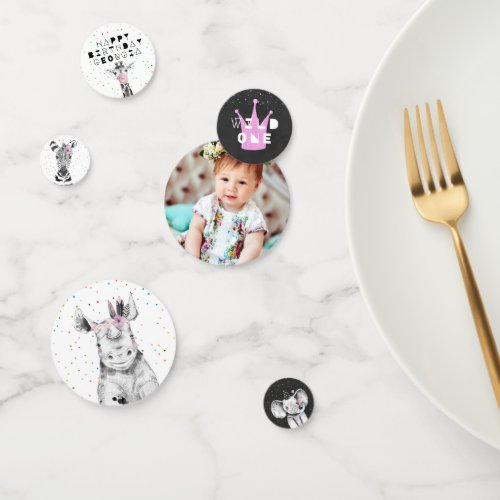 Modern Animal Party Birthday Personalized Table Confetti