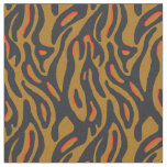 Modern animal print Abstract wavy lines brown Fabric