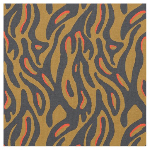 Modern animal print Abstract wavy lines brown Fabric