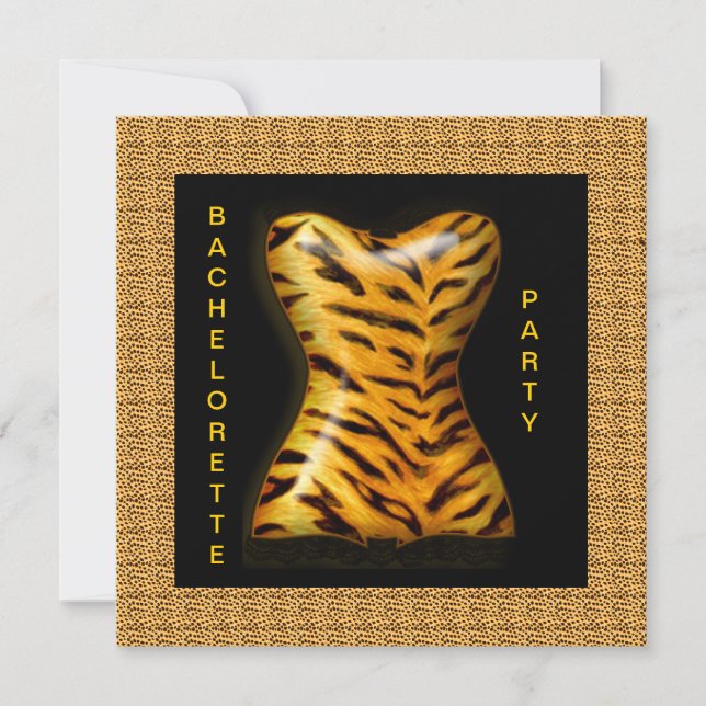 MODERN ANIMAL PRINT BACHELORETTE PARTY INVITATIONS (Front)