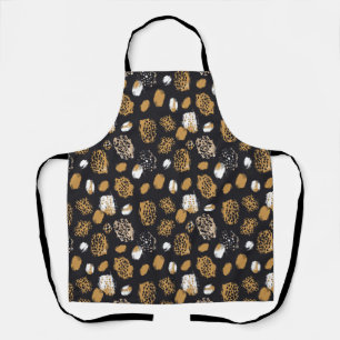 Modern Animal Print Black & Brown Apron