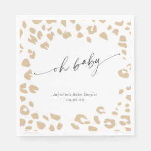 Modern Animal Print Oh Baby Gender Neutral Shower Napkins