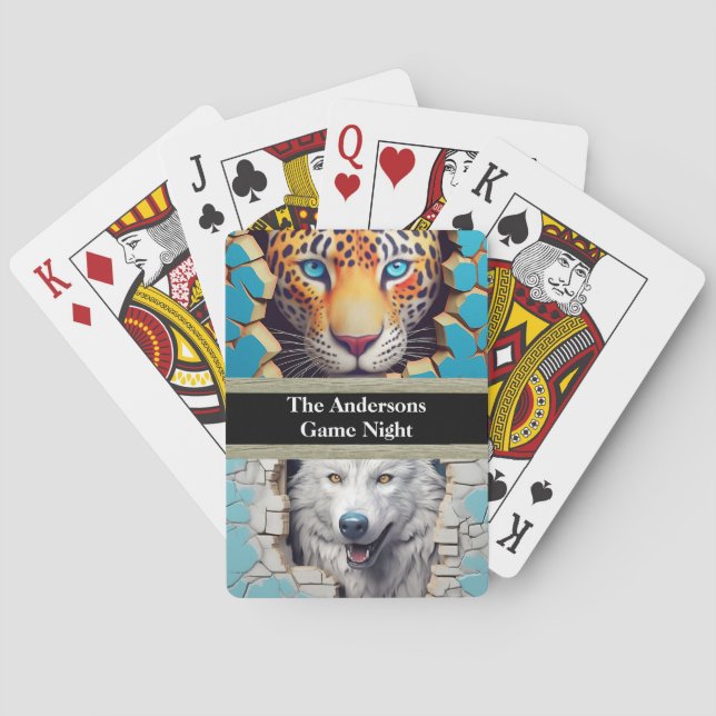 Modern Animals Customizable  Poker Cards (Back)