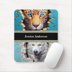 Modern Animals, Leopard Wolf Mouse Pad