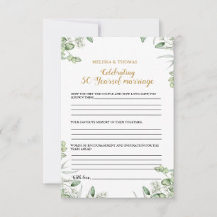 Modern Anniversary 50th wedding party game Card
