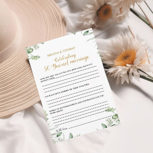 Modern  Anniversary 50th wedding party game Card