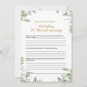 Modern Anniversary 50th wedding party game Card