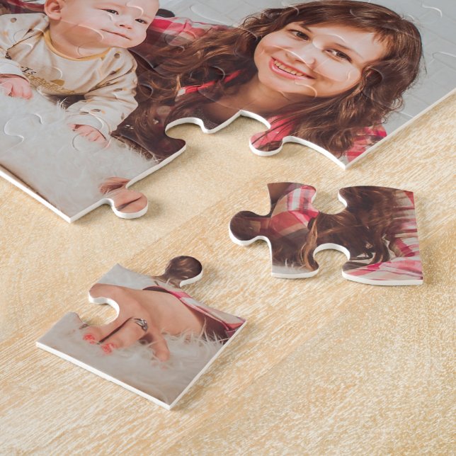 Modern Anniversary Mr and Mrs monogram photo Jigsaw Puzzle (Side)