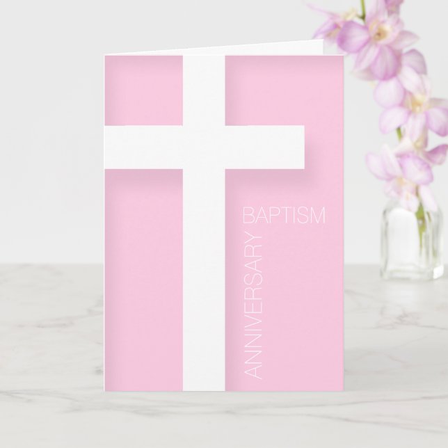Modern Anniversary of Baptism Choose your color GC Card (Orchid)