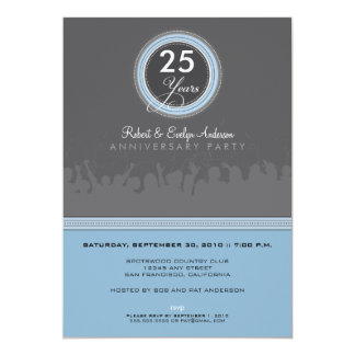 Modern Anniversary Party Invitation (grey/blue)
