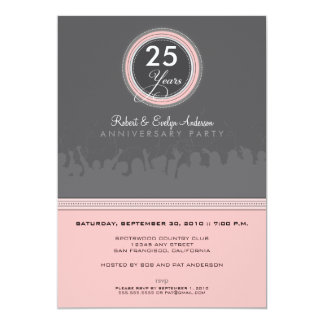 Modern Anniversary Party Invitation (grey/pink)