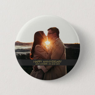 Modern anniversary photo love  button