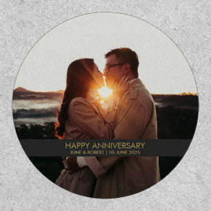 Modern anniversary photo love  patch