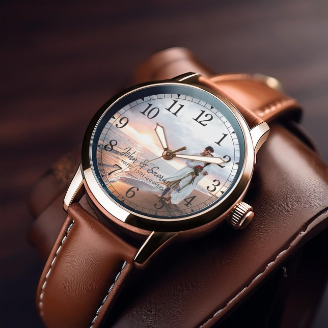 Modern Anniversary Photo Personalized Watch (Inspiration mockup (not actual product))