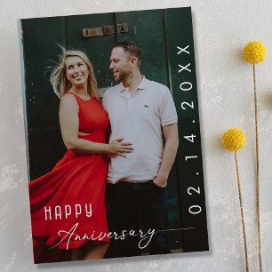 Modern Anniversary Photo With Stylish Script Announcement