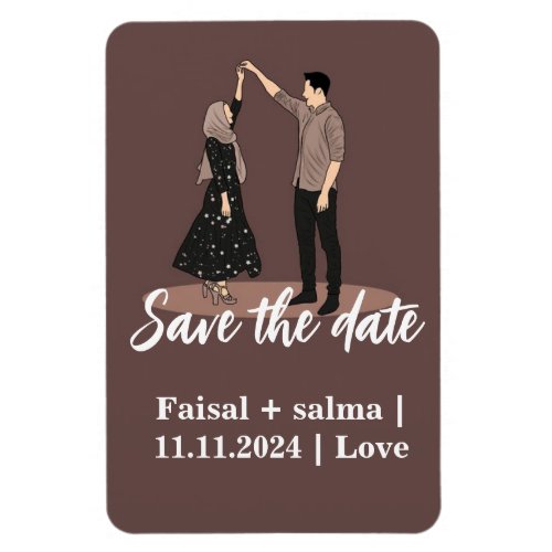 Modern anniversary save the date wedding favors magnet