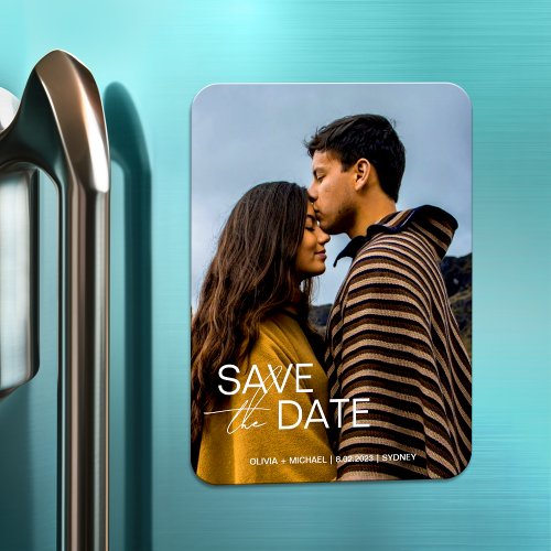 Modern anniversary save the date wedding favors magnet