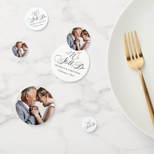 Modern Anniversary Vow Renewal Photo Confetti (Group)