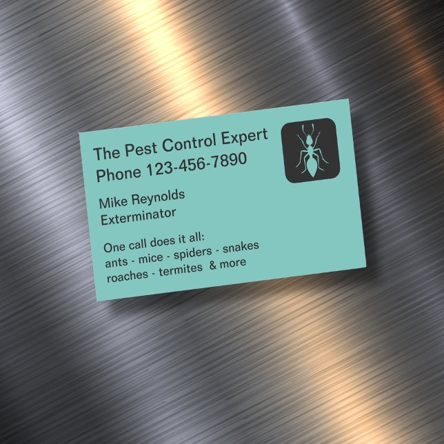 Modern Ant Symbol Pest Control Business Card Magnet (Creator Uploaded)