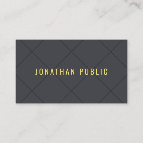 Modern Anthracite Grey Color Minimalist Template Business Card