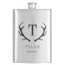 Modern Antler Personalized Bridal Party Gift Flask