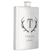 Modern Antler Personalized Bridal Party Gift Flask (Right)