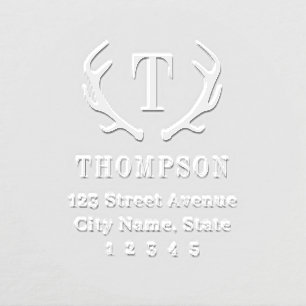 Modern Antlers Return Address Custom Embosser