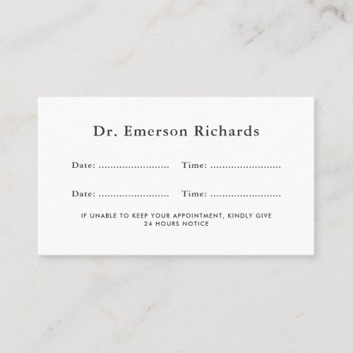 Modern any color custom name logo appointment card