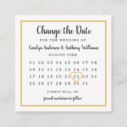 Modern Any Color Photo Calendar Change The Date Enclosure Card