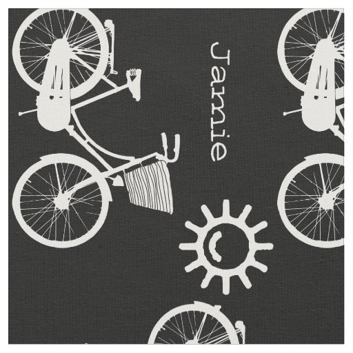 Modern Any Color Sunshine Bicycle Personalized Fabric