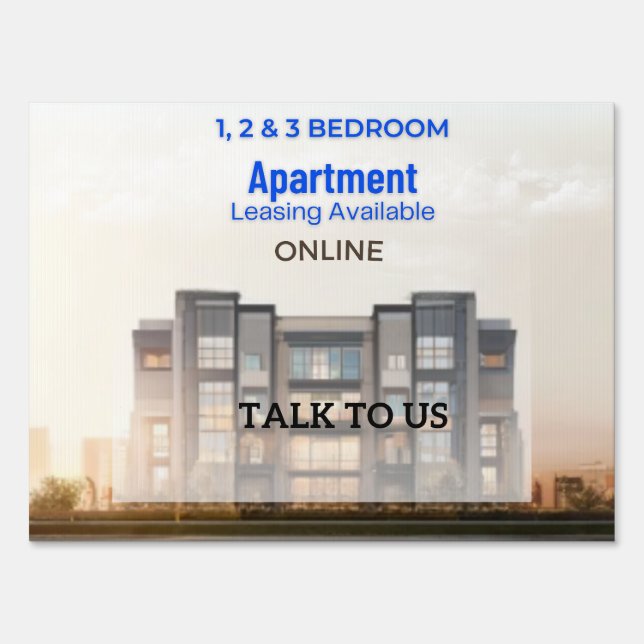 Modern Apartment Leasing Yard Signs  (Front)