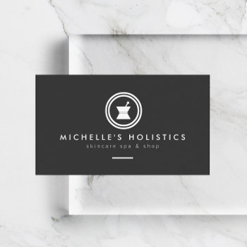 Modern Apothecary Holistic Medicine Dark Gray Business Card by 1201am at Zazzle