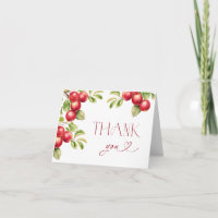Modern Apple Bridal Shower Rustic Thank You Card