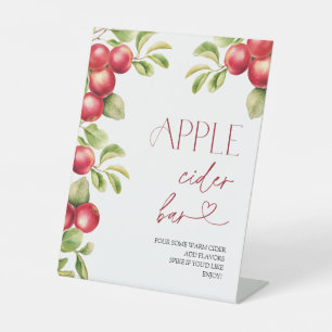 Modern Apple Cider Bar Autumn Fall Bridal Shower Pedestal Sign