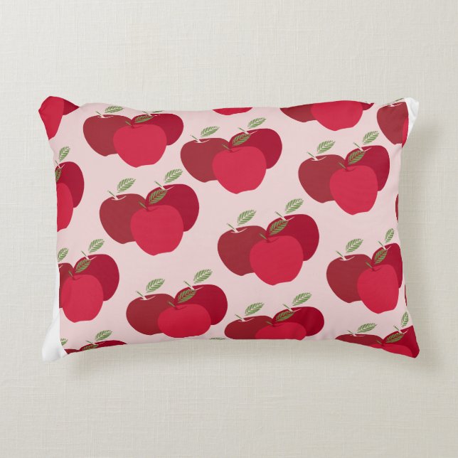 Modern Apple Print Decorative Accent Pillow (Front)