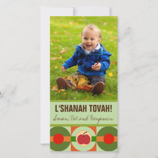 Modern Apple Rosh Hashanah Photo Card