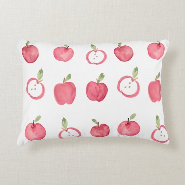 Modern  Apple Watercolor Design  accent pillow (Front)