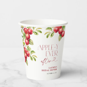 Modern Appley Ever After Apple Bridal Shower Paper Cups