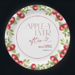 Modern Appley Ever After Apple Bridal Shower Paper Plates<br><div class="desc">Celebrate in style with these Apple-y Ever After bridal shower plates. Decorated with lush watercolor apples and greenery, these sturdy and stylish plates are perfect for serving entrees, appetizers, or desserts. Both practical and festive, they add a cohesive and memorable detail to your fall or orchard-inspired bridal shower décor. Copyright...</div>