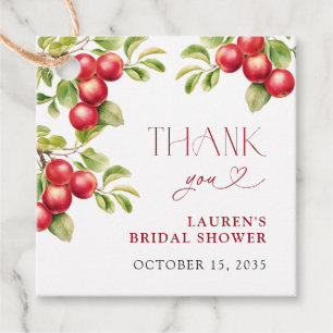 Modern Appley Ever After Apple Shower Thank You Favor Tags