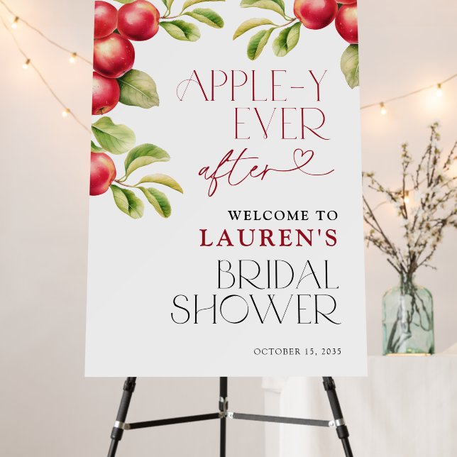 Modern Appley Ever After Apple Shower Welcome Foam Board (In Situ (Stand))