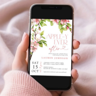 Modern Appley Ever After Spring Bridal Shower Invitation
