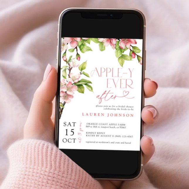 Modern Appley Ever After Spring Bridal Shower Invitation (Creator Uploaded)