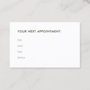 Modern Appointment Reminder Minimalist Template Card