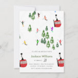 Modern Aprés Ski Skiing Birthday Invitation