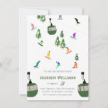 Modern Aprés Snowboard Snowboarding Birthday Invitation