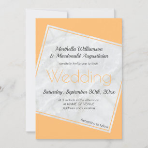 Modern Apricot Peach Wedding Invitation